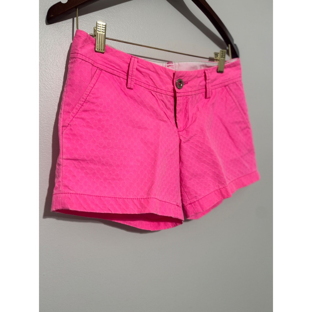 Lilly Pulitzer The Callahan Short Neon Pink Textured Jacquard Size 0 Womens - Picture 2 of 10